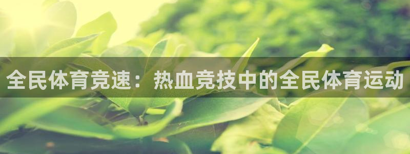 全民体育竞速：热血竞技中的全民体育运动